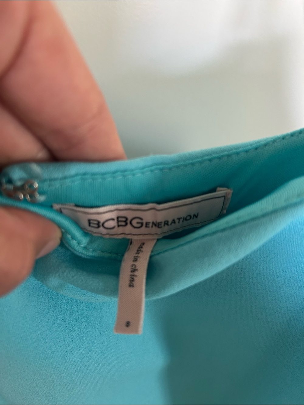 BCBGeneration Turquoise Ruffle-Hem Spaghetti Strap Dress - Picture 2 of 2
